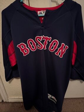 Majestic Red Sox 3/4 Sleeve Warm Up Jersey Size M